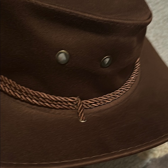 Brown Western Style Hat with Braided Leather Band - Picture 2 of 3